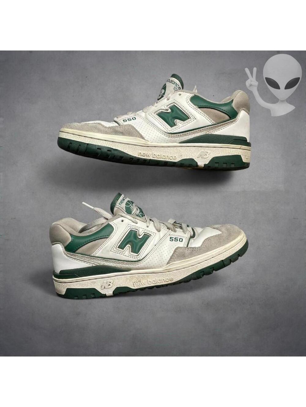 New Balance 550 BB550WT1 Size 9 White Team Forest Green - Picture 2 of 6